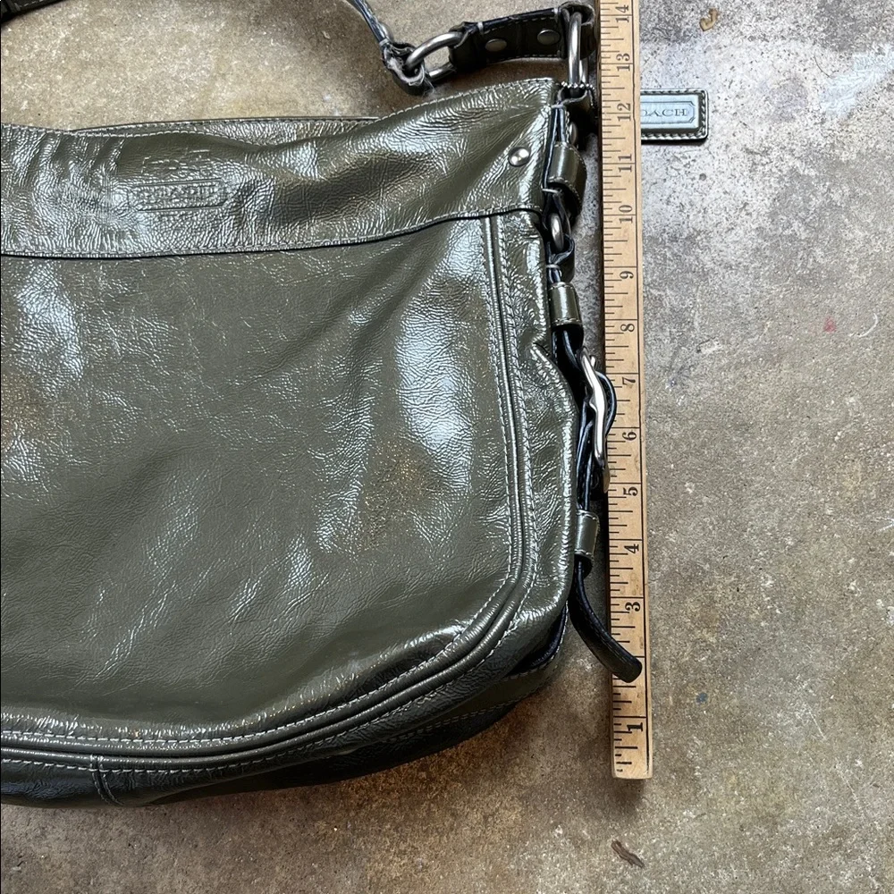 Vintage Coach Zoe Metallic Green Shoulder Bag - Picture 15 of 15